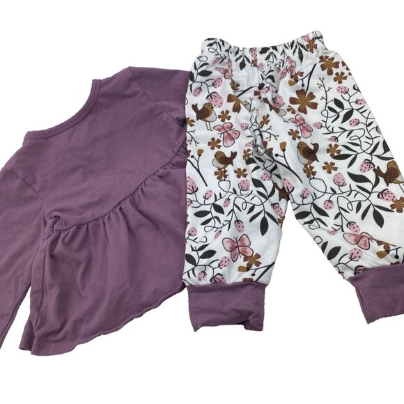 Baby Matching Outfit Size 6/12m Girls Top Pants Birds Infant Children Kids - Picture 6 of 7